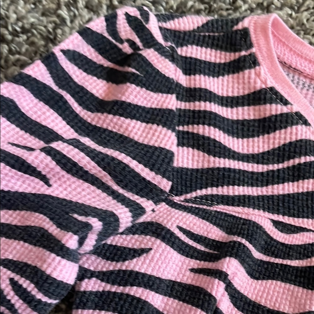 Jumping Beans Pink Zebra Long Sleeve & Silver Leggings - Picture 3 of 7